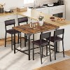 Dining Table Set for 4, Rectangle Dining Table with Metal Frame & MDF Board, Wood Kitchen Table with Upholstered Chairs for Small Apartment - 3 of 4
