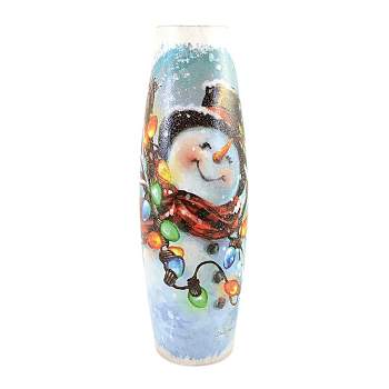 Stony Creek 11.75 In Delightful Snowman Lg Vase Christmas Electric Novelty Sculpture Lights