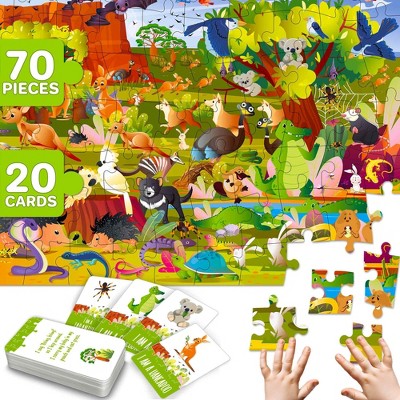 QUOKKA Search and Find Puzzles for Kids Ages 4-6 - Riddle Kids Puzzles 6-8 Years Old - 70 Unique Pcs | 20 Illustrated Cards | Children Themes
