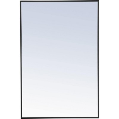 Elegant Decor Monet 42" x 28" Rectangle Metal Frame Mirror in Black