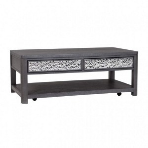 Royal Hampton 48 Inch Coffee Table, Caster Wheels, Drawers, Ash Gray Rubberwood - 1 of 1