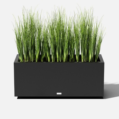Black Rectangular Plastic Long Box Planter