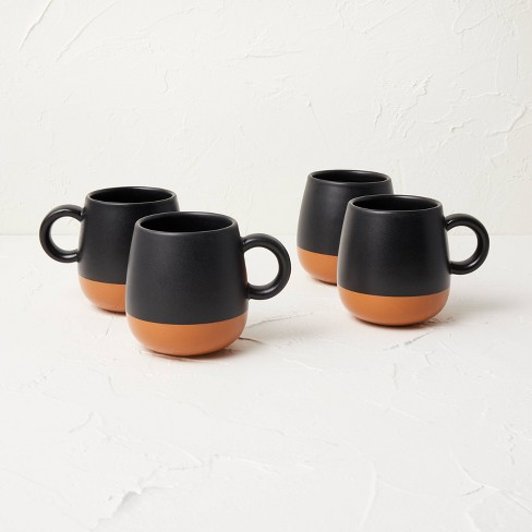 13oz 4pk Stoneware Mugs Black/Orange - Opalhouse™ designed with Jungalow™ - image 1 of 3