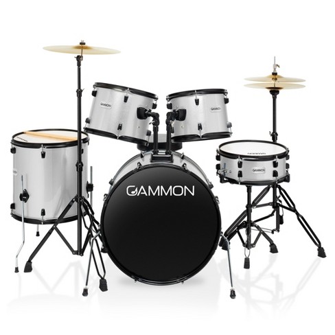 Gammon Percussion 5-piece Complete Adult Drum Set - Full Size Beginner ...