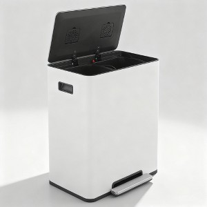 Innovaze 16 Gal / 60L Stainless Steel Step Trash Can, 30L+30L Removable Bin for Kitchen, Home, Office, Apartment - 1 of 4
