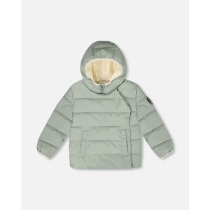 Deux par Deux Boy Compressible Winter Puffy Coat Designed for Car Seat Sage Green - 1 of 4