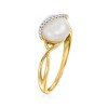Ross-Simons 8-8.5mm Cultured Pearl Ring With Diamonds in 14kt Yellow Gold - 3 of 4