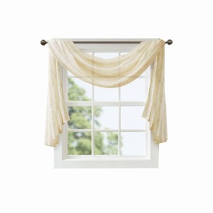 Gracie Mills Cyprian Diamond Embroidered Lightweight Sheer Window Scarf - 1 of 4