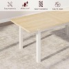 5-Piece Extendable Dining Table Set for 4-8 People with 2 Benches and 2 Square Stools – Mid-Century Kitchen Table - 3 of 4