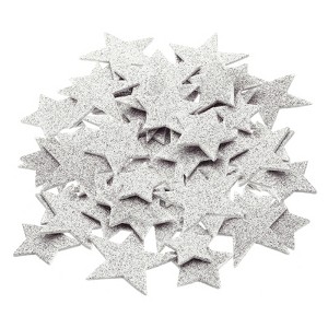 Unique Bargains Self-Adhesive Glitter Craft Supplies EVA Foam Stickers Silver - 1 of 4