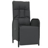vidaXL 9 Piece Patio Dining Set with Cushions Poly Rattan - Black With Footrest 8 Items - 4 of 4