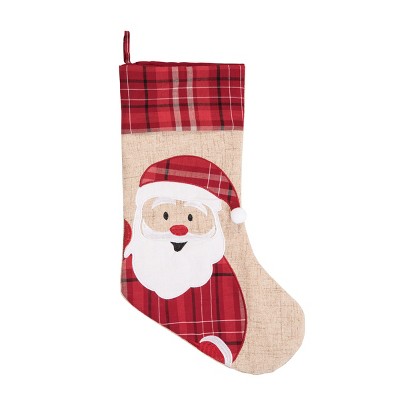 C&F Home Plaid Christmas Santa Stocking