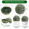 Artificial Flower Topiary Ball Set of 2, UV Resistant Faux Hanging Rose Ball, Fake Boxwood Decorative Balls with Hanging Chains and Zip Tiles - 2 of 4