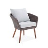 2pk All-Weather Wicker Athens Outdoor Chairs with Cushions Brown - Alaterre Furniture: Sturdy Patio Seating - 4 of 4