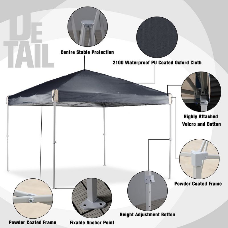 Aoodor Pop Up Canopy Tent with Roller Bag, Portable Instant Shade Canopy, 3 of 8