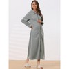 cheibear Women's Zip Up Sweatshirt Robe Hooded Long House Coat Bathrobe Fall Winter - 2 of 4
