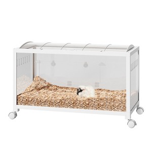 COZONY Metal Hamster Cage with Acrylic Sides, Chew-Proof Dual Doors, Stackable Small Animal Habitat with Wheels for Hamsters, Guinea Pigs & Gerbils - 1 of 4