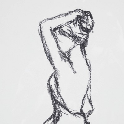 Feminine Figures Black and White Framed Sketch Art Set