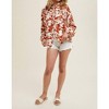 Women's Floral Button Up Blouse - WISHLIST L - 2 of 4