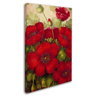 22" x 32" Red Poppies Canvas Art by Rio