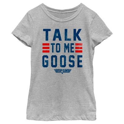 Top Gun Talk To Me Goose Distressed Text,Short Sleeve T-Shirt