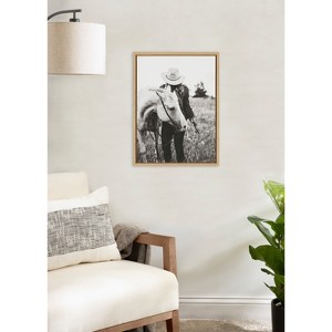 Kate & Laurel All Things Decor 18"x24" Sylvie Photo Silver Horse Framed Canvas by The Whiskey Ginger - 1 of 4