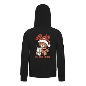 Everyday Kids Christmas Collection Baby It’s Cold Outside Zip Up Hoodie – Holiday Sweatshirt - Black - 1 of 1