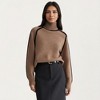 Anna-Kaci Women's Turtleneck Pullover Top with Contrast Trim Details and Ribbed Hemline for a Clean Modern Silhouette - 2 of 4