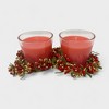 2-Pack Christmas Candle Set - Winter Holiday  7.76 oz Glass Votive Candles with Decorative Wreath Accents, Christmas Gift Set for Home Decor - 4 of 4
