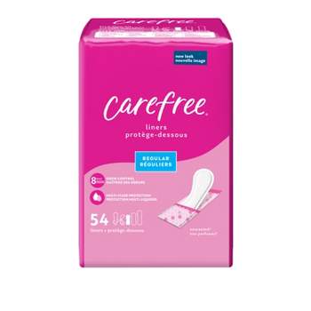 Carefree Panty Liners - Regular Liners - Wrapped - Unscented - 54ct
