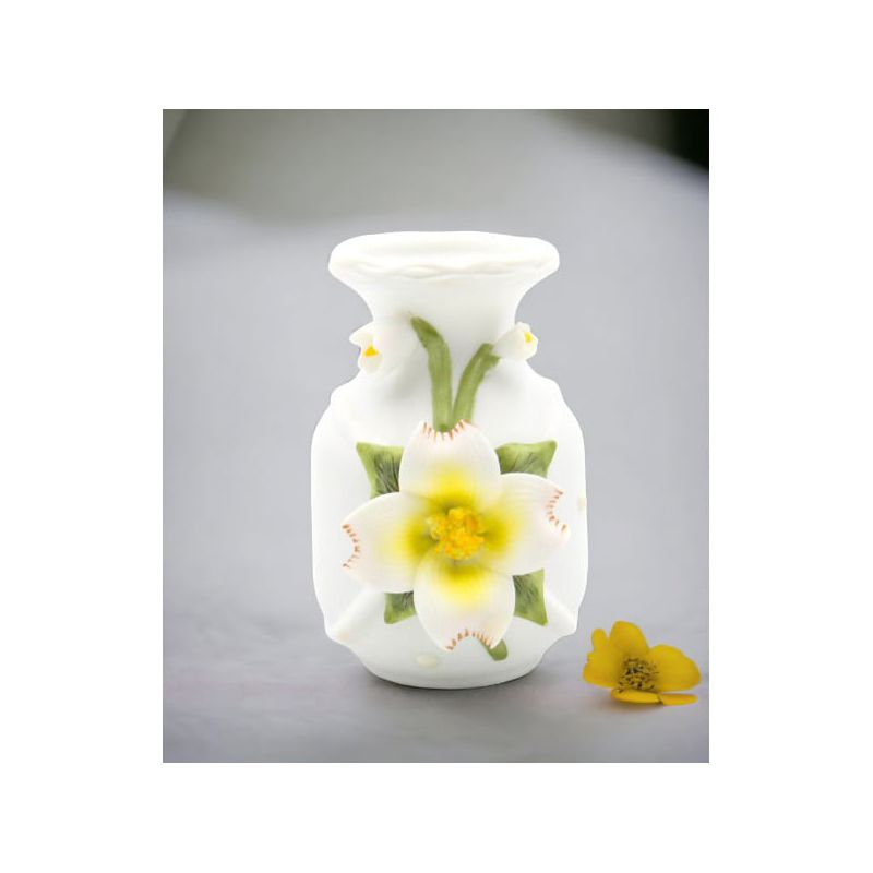 Kevins Gift Shoppe Ceramic Mini Vase with White Flower, 2 of 5