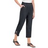 Collections Etc Criss-Cross Sparkling Buttons Decorated Denim Capri Pants - 2 of 4