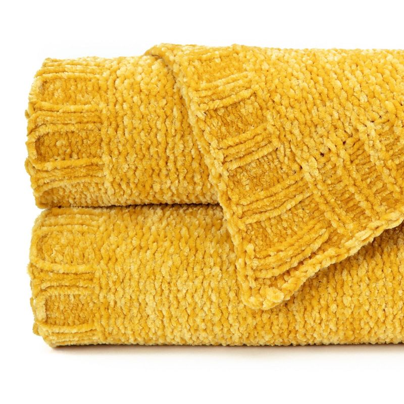 Chanasya Chenille Knit Subtle Shimmer Textured Decorative Throw Blanket, 5 of 9