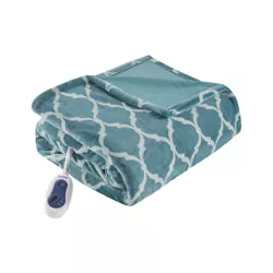Electric Ogee Printed Oversized Throw 60x70" Teal - Beautyrest