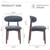Set of 2 Modern Upholstered Wood Dining Chairs with Fabric Seat and Foot Pegs, Kitchen Side Chairs for Dining Room or Cafe - 3 of 4