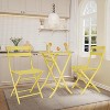 Garvee 3-Piece Outdoor Bistro Set – Folding Metal Table and Chairs for Small Spaces, Ideal for Indoor and Outdoor Use, White - 4 of 4