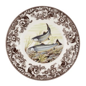 Spode Woodland 10.5” Dinner Plate, Perfect For Thanksgiving And Other Special Occasions, Made In England, Fish Motifs - 1 of 4