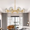 BAOURE 26in Modern Gold 5 Light Sputnik Chandelier with Clear Glass Shades, Mid-Century Hanging Pendant Light for Dining Room - 2 of 4