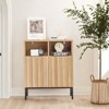 Buffet Cabinet Sideboard with Storage, Modern Industrial Storage Cabinet Accent Table with Fluted Panel Door Metal Legs - 3 of 4