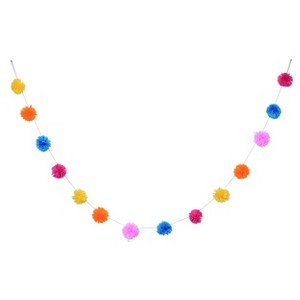 Transpac Cotton 81 in. Multicolor Spring Pom Pom Banner - 1 of 4