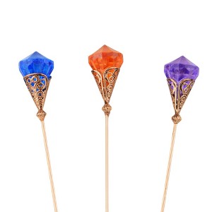 Anna-Kaci Classic Vintage 3Pcs Hat Pin Set with Rhinestone Teardrop and Pearl Accents for Scarves Lapels and Hat Accessories - 3pcs Retro - 1 of 4