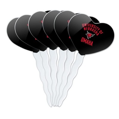 Omaha Maverick Heart Love Cupcake Picks Toppers Decoration Set of 6