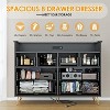 homfan Dresser TV Stand, Dresser for Bedroom Entertainment Center With Storage 8 Drawers Wooden Dressers With Open Space Wide Drawers for Living Room - 4 of 4