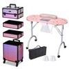 Byootique Folding Manicure Nail Table 4in1 Rolling Makeup Train Case - 2 of 4