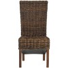 Ridge 18" Rattan Side Chair (Set of 2) - FOX6523 - Pecan Brown - Safavieh Couture - 2 of 4