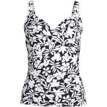Lands' End Women's DD-Cup Chlorine Resistant Tie Front Underwire Tankini  Top Swimsuit Adjustable Straps 