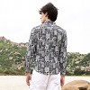 Campus Sutra Men Men's Off-White & Midnight Black Abstract Geometric Shirt - 4 of 4