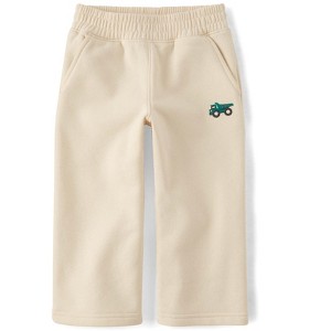 The Children's Place Toddler Boys Active Embroidered Premium Fleece Wide Leg Sweatpants - 1 of 3