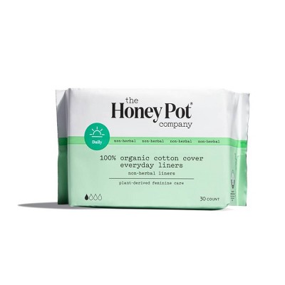 The Honey Pot Company Non-Herbal Pantiliners, Organic Cotton Cover - 30ct