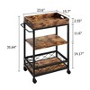 Whizmax Bar Carts for The Home, Bar Cart, Serving Cart with Wheels, 3 Tier Bar Cart with Wine Rack, Wheel Locks - 3 of 4